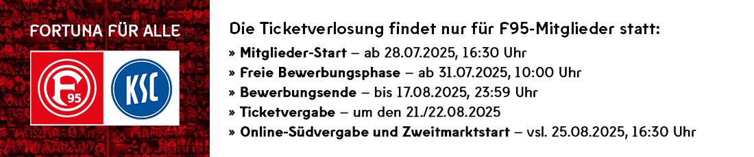 Zeitplan: Mitgliederstart ab 28.07.2025, 16:30 Uhr. Freie Bewerbungsphase ab 31.07.2025, 10:00 Uhr. Bewerbungsende ist 17.08.2025, 23:59 Uhr.