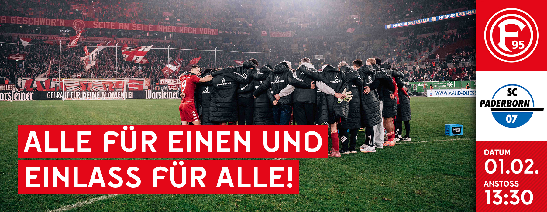 FFA Fortuna gegen SC Paderborn - Mannschaftskreis vor der Südtribüne